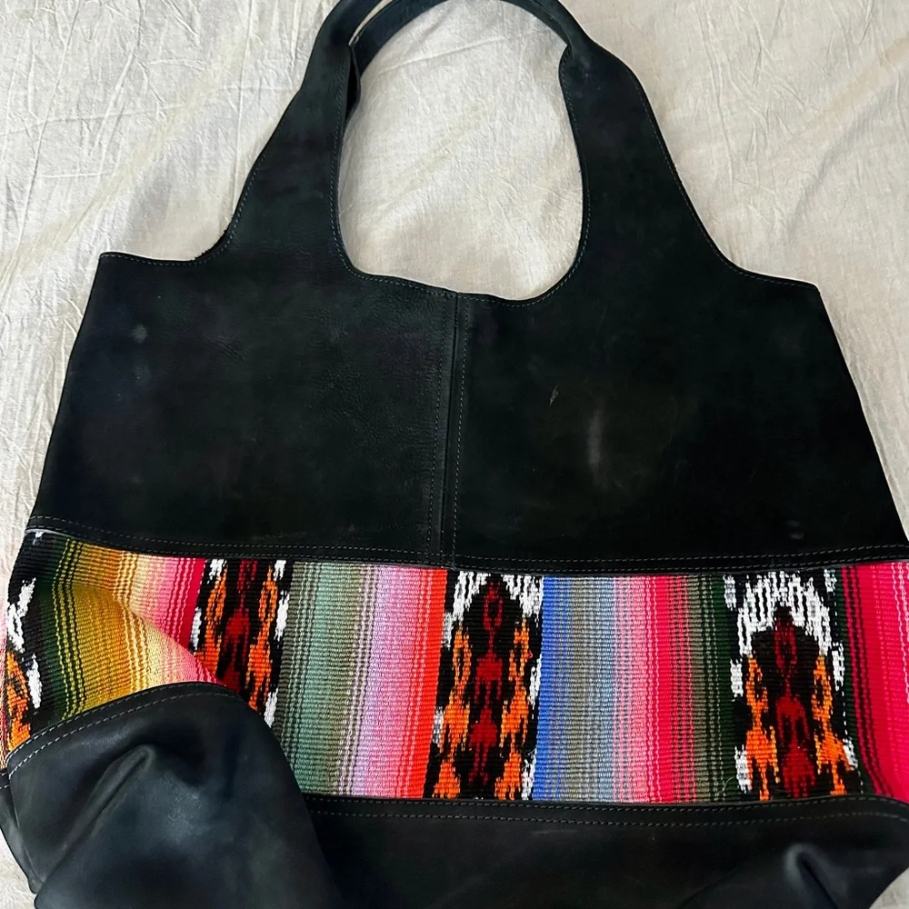 Nena & Co Black Leather Tote Bag - Picture 3 of 6